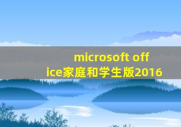 microsoft office家庭和学生版2016